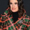 Idina Menzel Plaid Coat