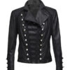 Womens Black Cropped Studded Military Jacket