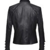Womens Black Cropped Studded Military Jacket