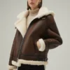 Women's Genuine Sheepskin Shearling Leather Jacket - Image 3