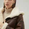 Women's Genuine Sheepskin Shearling Leather Jacket - Image 2