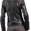 Womens Snap Tab Black leather Jacket