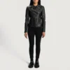 Women's Studded Leather Motorcycle Jacket - Image 2