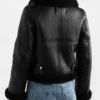 Women's Aviator Cropped Shearling Leather Jacket