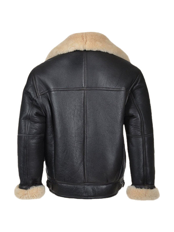 Women’s Black Asymmetrical Shearling Leather Jacket