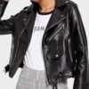 Womens Black Moto Leather Jacket