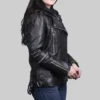 Women’s Black Slim Fit Leather Motorcycle Jacket