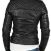 Womens Boda Style Quilted Leather Biker Jacket Black - Image 2