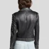 Womens Fashion Studded Leather Jacket