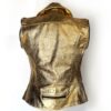 Women’s Golden Zipper Motorcycle Leather Jacket
