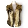 Women’s Golden Zipper Motorcycle Leather Jacket