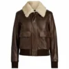 Women Shearling Aviator Bomber Jacket