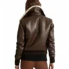 Women Shearling Aviator Bomber Jacket
