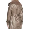 Women's Mid-Length Shearling Duster Trench Coat
