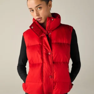 Womens Red Puffer Vest