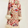 Women's Shearling Hannah Floral Embroidered Coat