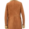 Womens Suede Leather Shearling Coat