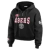 Women's WEAR by Erin Andrews Black San Francisco 49ers Plus Size Patch Quarter-Zip Hoodie