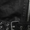 Womens Waxed Sheepskin Leather Biker Jacket Black - Image 2