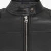 Womens Short Body Cafe Racer Leather Jacket - Image 2