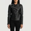 Women's Studded Leather Motorcycle Jacket