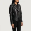 Women's Studded Leather Motorcycle Jacket - Image 5