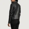 Women's Studded Leather Motorcycle Jacket - Image 4