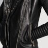 Women's Studded Leather Motorcycle Jacket