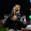 World Series Game Jazmine Sullivan Leather Coat