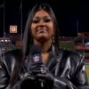 World Series Game Jazmine Sullivan Leather Coat - Image 4