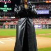 World Series Game Jazmine Sullivan Leather Coat