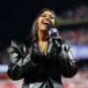 World Series Game Jazmine Sullivan Leather Coat - Image 2