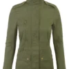 Women's Zip Up Hooded Military Jacket - Image 2