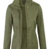 Women's Zip Up Hooded Military Jacket
