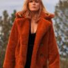 Kelly Reilly Yellowstone Orange Shearling Coat