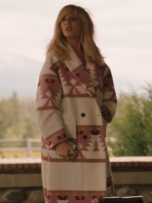 Yellowstone Beth Dutton Pink Printed Coat