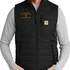 Yellowstone Dutton Ranch Logo Carhartt Vest Black