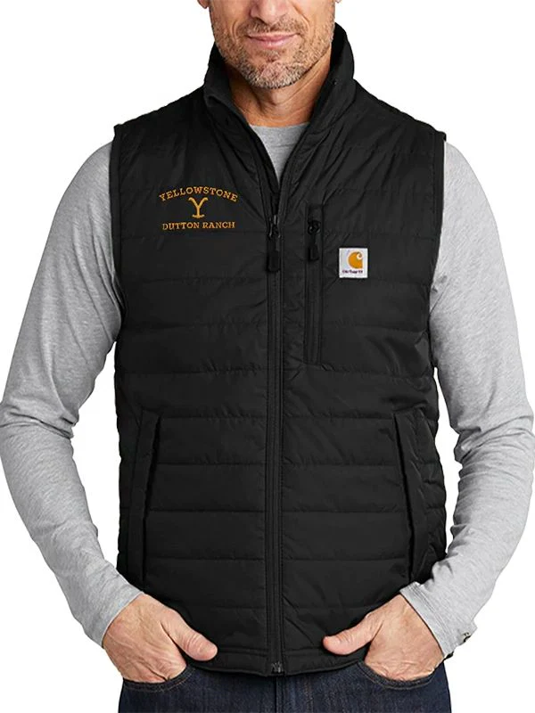 Yellowstone Dutton Ranch Logo Carhartt Vest Black