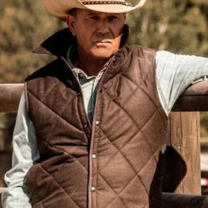 Yellowstone John Dutton Quilted Vest Brown
