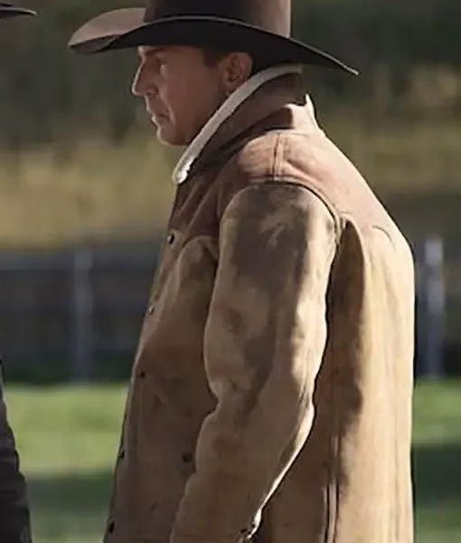 Yellowstone S03 John Dutton Shearling Brown Jacket