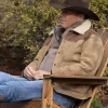 Yellowstone S03 John Dutton Shearling Brown Jacket
