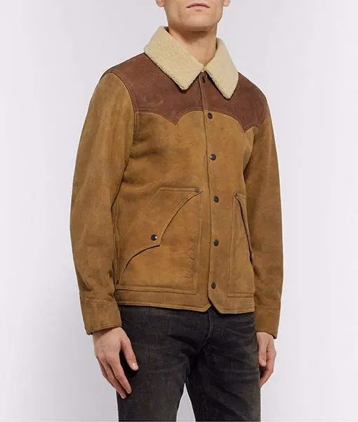 Yellowstone S03 John Dutton Shearling Brown Jacket