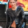 Zendaya The Attico SS24 Black Leather Jacket