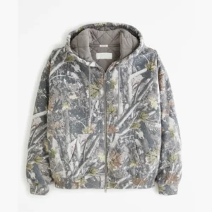 abercrombie essential quilted full-zip hoodie