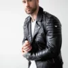 Quilted Leather Moto Jacket Mens - Image 16