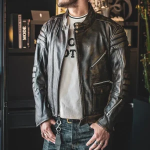 Men's Leather Biker Rocker Jacket