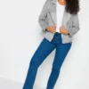 Women's Grey Faux Suede Moto Jacket - Image 3