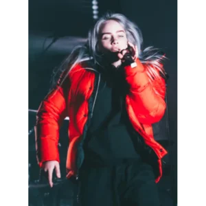 Billie Eilish Red Puffer Jacket