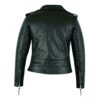 Womens Brando Style Leather Motorcycle Jacket Brown - Image 2