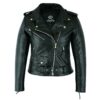 Womens Brando Style Leather Motorcycle Jacket Brown